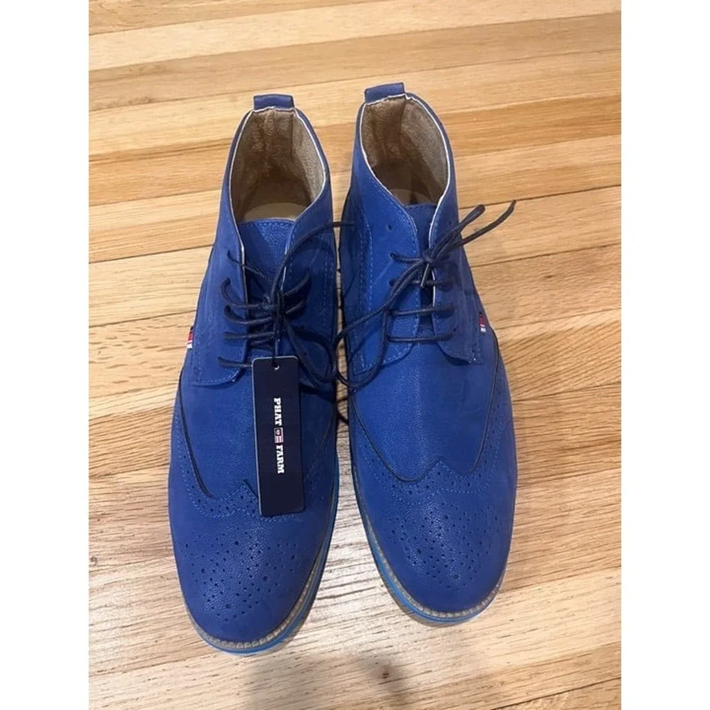 Vintage Phat Farm blue leather wingtip chukka boots